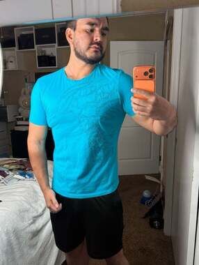 Versace Collection Bright Blue Cotton Medusa Embroidery T-Shirt